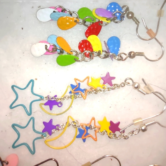 1980s retro dangle earring lot - Picture 3 of 4